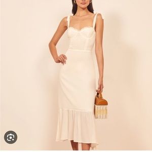 Reformation Off White Midi Dress -Nikita Dress Size 2